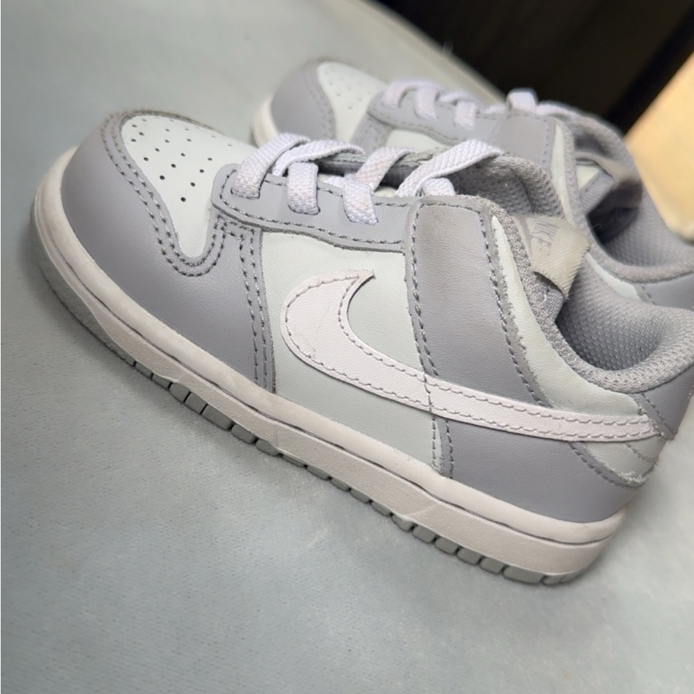 Nike Kids Light Gray and White Sneakers